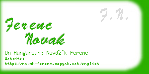 ferenc novak business card